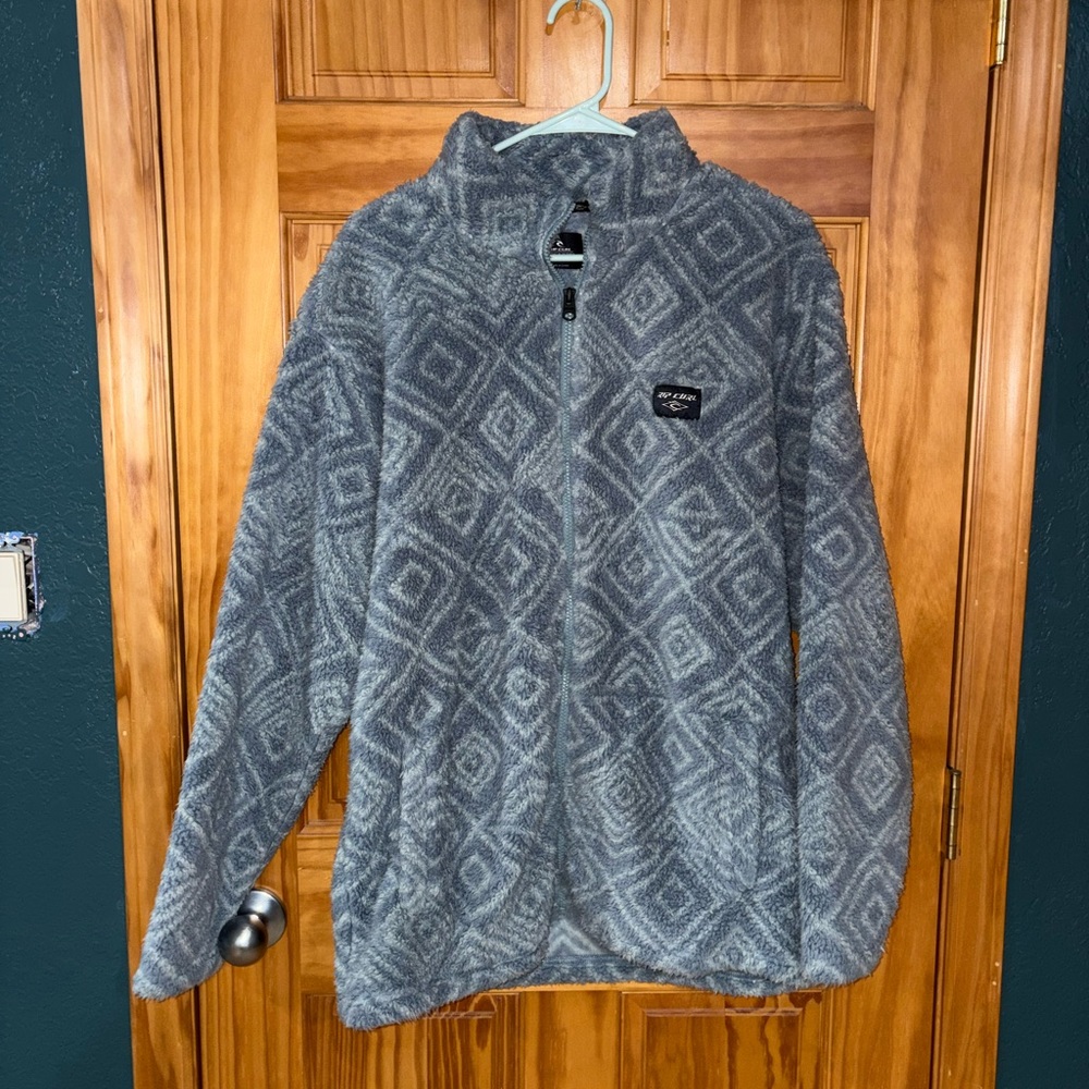 Rip Curl Blue Geometric Fleece Jacket